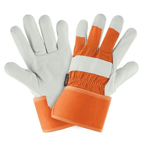 17051 - Guantes de piel de res y dorso de loneta, TRUPER