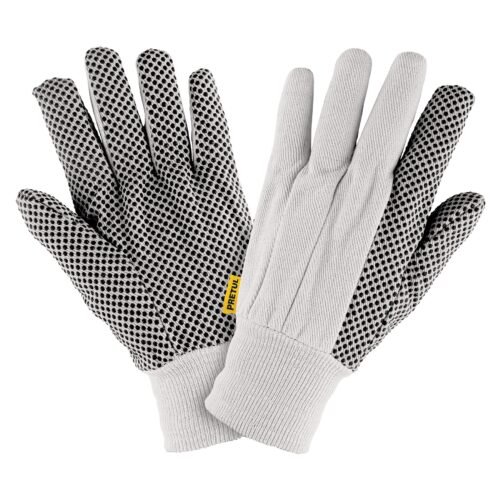20330 - Guantes de algodón con puntos PVC en palma, unitalla, PRETUL