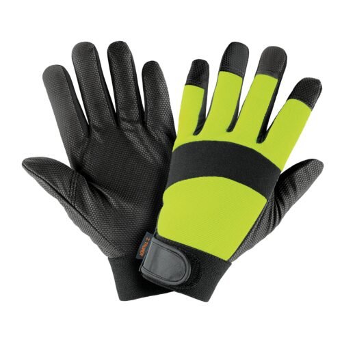 13194 - Guantes mecánico, alta visibilidad, palma poliuretano, verde