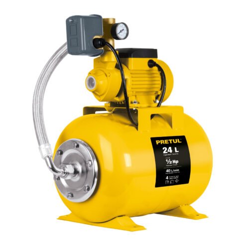 20183 - Equipo hidroneumático 24L, bomba periférica 1/2 HP, Pretul