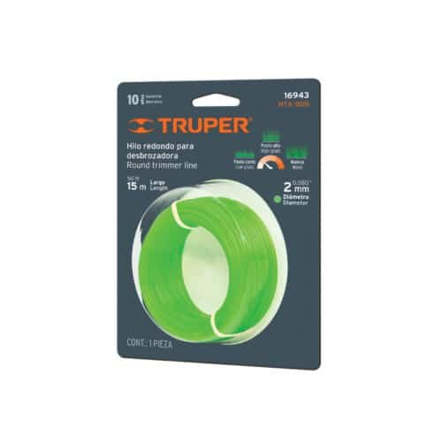 16943 - Hilo redondo, para desbrozadora, 2mm x 15m, tarjeta, TRUPER