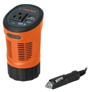 15725 - Inversor de corriente 120 W tipo vaso, 2 puertos USB, Truper