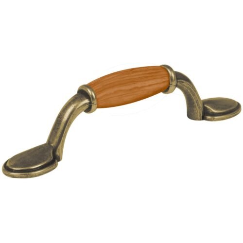 JAL-0631.jpg 43831 - Jaladera metálica de 76mm latón antiguo, inserto tipo madera