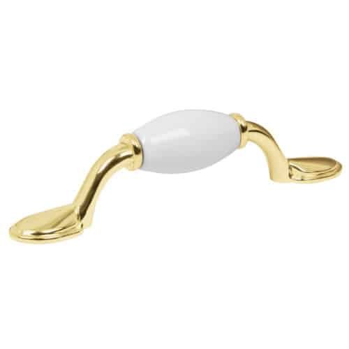 43833 - Jaladera metálica de 76 mm latón brillante, inserto cerámico