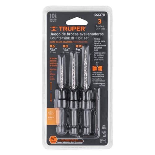102378 - Juego de 3 brocas avellanadoras, TRUPER