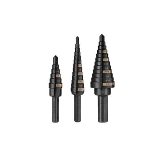 100988 - Juego de 3 brocas escalonadas de óxido negro, Truper