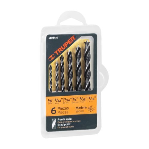 JBMA-6.jpg 11337 - Juego de 6 brocas con punta centradora para madera, TRUPER