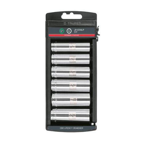 14174 - Juego 6 dados largos cuadro 1/2" std, Truper