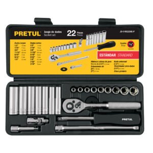 23981 - Juego de 22 herramientas 1/4" std para mecánico, Pretul