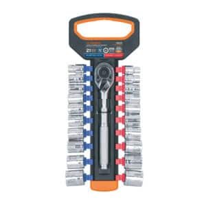 103109 - Juego de dados mm y std con matraca, cuadro 3/8", Truper