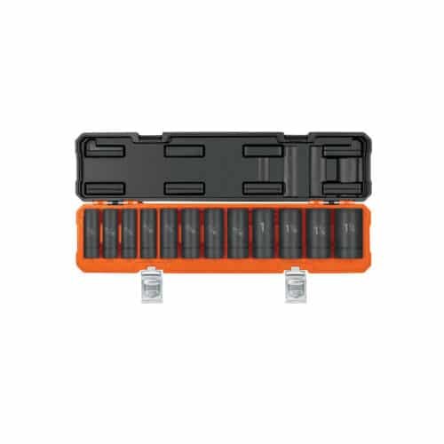100945 - Juego de 12 dados largos cuadro 1/2" de impacto 6 puntas std