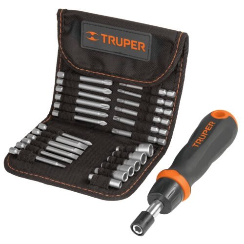 18219 - Desarmador tipo matraca con 18 puntas y 6 dados, Truper