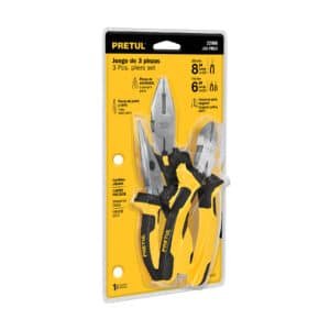 22966 - Juego de 3 pinzas 3 mango Comfort Grip, Pretul