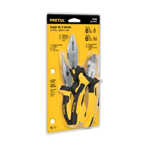 22966 - Juego de 3 pinzas 3 mango Comfort Grip, Pretul