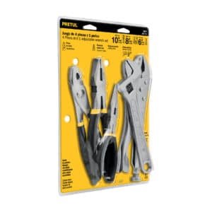 22971 - Juego de 4 pinzas y 1 llave ajustable, Pretul