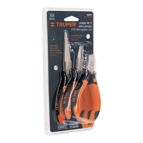 18215 - Juego de 3 mini pinzas mango Comfort Grip, Truper