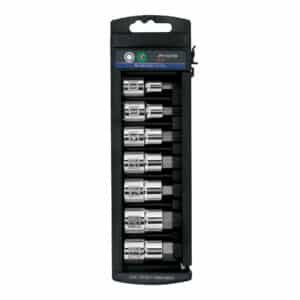 102238 - Juego de 7 dados cuadro 1/2" punta hexagonal mm, Truper