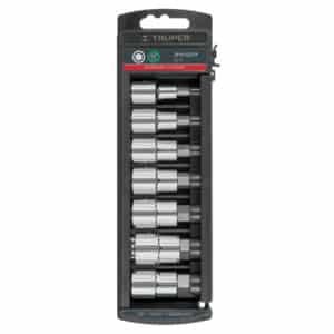 102239 - Juego de 7 dados cuadro 1/2" punta hexagonal std, Truper