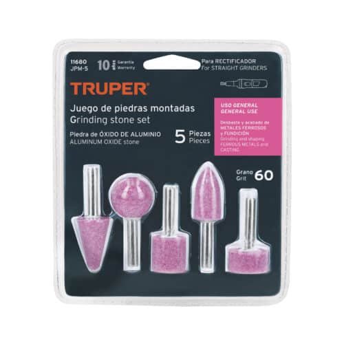 11680 - Juego de 5 piedras montadas zanco 1/4", uso general, Truper