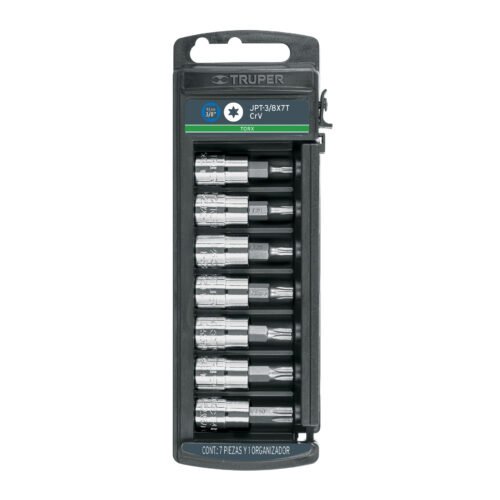 14171 - Juego de 7 dados cuadro 3/8" punta torx, Truper