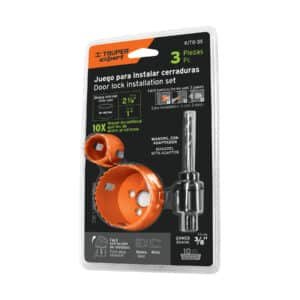 100816 - Juego de 3 piezas para instalar cerraduras, Truper Expert