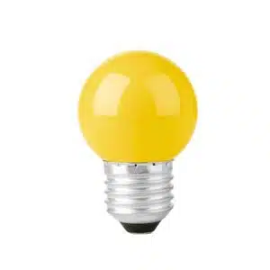 46028 - Lámpara LED tipo bulbo G45 1 W color amarillo, caja, Volteck