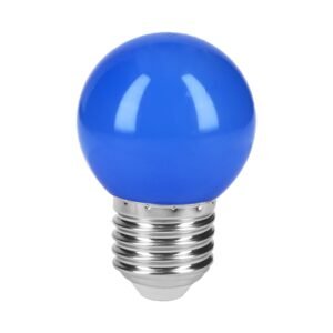 46026 - Lámpara LED tipo bulbo G45 1 W color azul, caja, Volteck