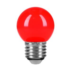 46029 - Lámpara LED tipo bulbo G45 1 W color rojo, caja, Volteck