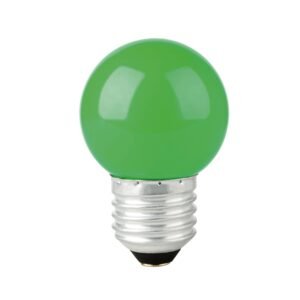 46027 - Lámpara LED tipo bulbo G45 1 W color verde, caja, Volteck