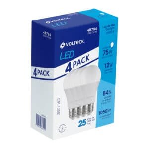 48794 - Pack de 4 lámparas LED A19 12 W (equiv. 75 W), luz de día