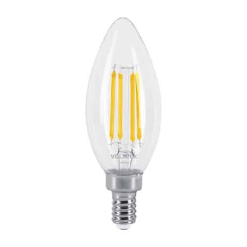 48253 - Lámpara LED tipo vela 4 W con filamento base E12 luz cálida