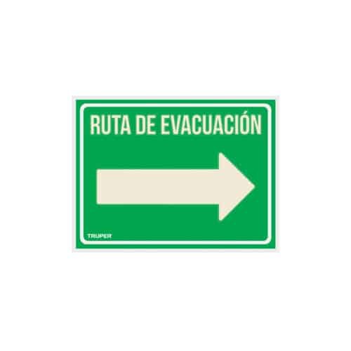 18368 - Letrero de señalización "RUTA EVACUACIÓN DERECHA",21 x 28 cm