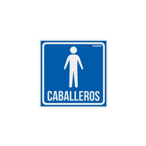 18474 - Letrero de señalización "CABALLEROS", 19 x 19 cm, Truper