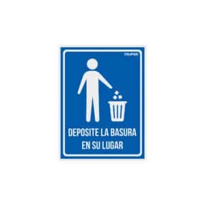 18529 - Letrero señalización"DEPOSITE LA BASURA EN SU LUGAR",21x28cm