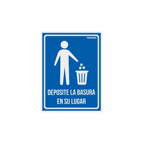 18529 - Letrero señalización"DEPOSITE LA BASURA EN SU LUGAR",21x28cm