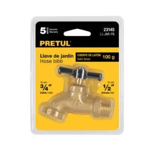 23145 - Llave p/manguera, de latón 100g, 1/2", blíster, PRETUL