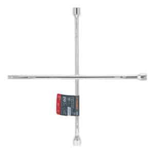 18024 - Llave de cruz 20" pulida y cromada con entrada cuadro 1/2"