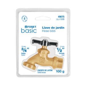 49075 - Llave p/manguera, de latón, 100g, 1/2", blíster, BASIC