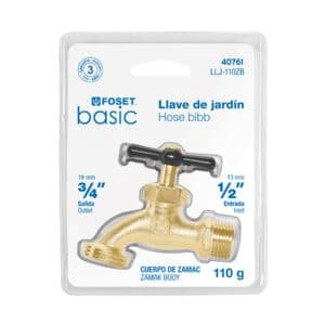 40761 - Llave p/manguera, de zamac 110gr, 1/2", blíster, BASIC