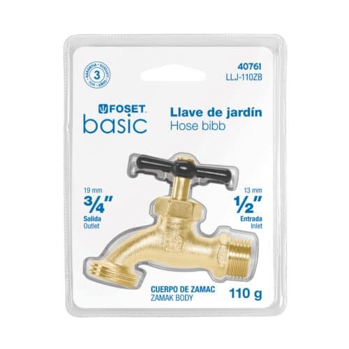 40761 - Llave p/manguera, de zamac 110gr, 1/2", blíster, BASIC