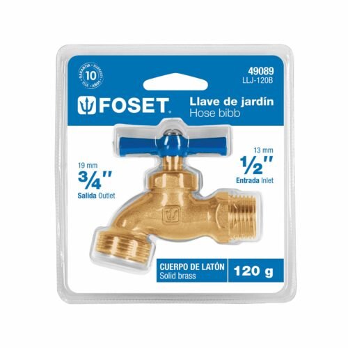 49089 - Llave para manguera, latón, 120g, 1/2", blíster, FOSET