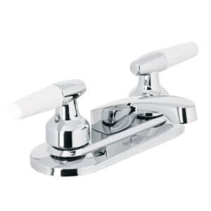 49203 - Mezcladora 4" para lavabo, nariz larga, manerales cono