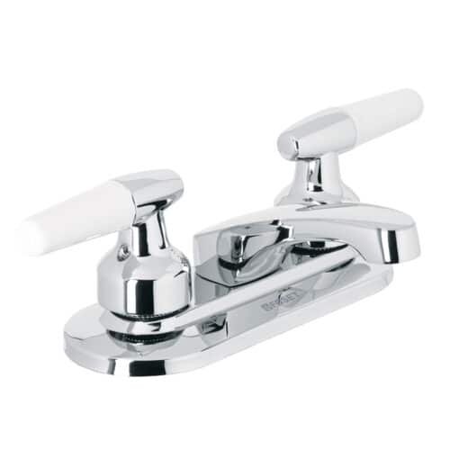 49203 - Mezcladora 4" para lavabo, nariz larga, manerales cono