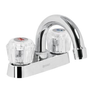 49276 - Mezcladora 4" para lavabo, cuello curvo, manerales acrílico