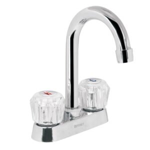49277 - Mezcladora 4" para lavabo, cuello bar, manerales de acrílico