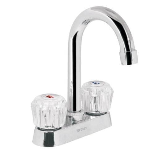 49277 - Mezcladora 4" para lavabo, cuello bar, manerales de acrílico
