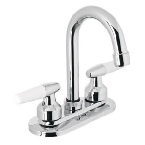 49213 - Mezcladora 4" para lavabo, cuello bar, manerales cono