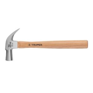 10561 - Martillo cabeza cónica 29 mm uña curva, mango madera, TRUPER