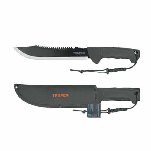103015 - Machete doble filo 10", cacha inyectada, con funda, TRUPER