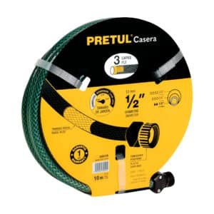 25016 - Manguera 1/2" reforzada 3 capas 10m conexiones plást, Pretul